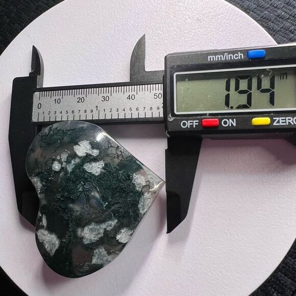 Moss Agate Crystal Heart (#11) - Picture 9 of 10